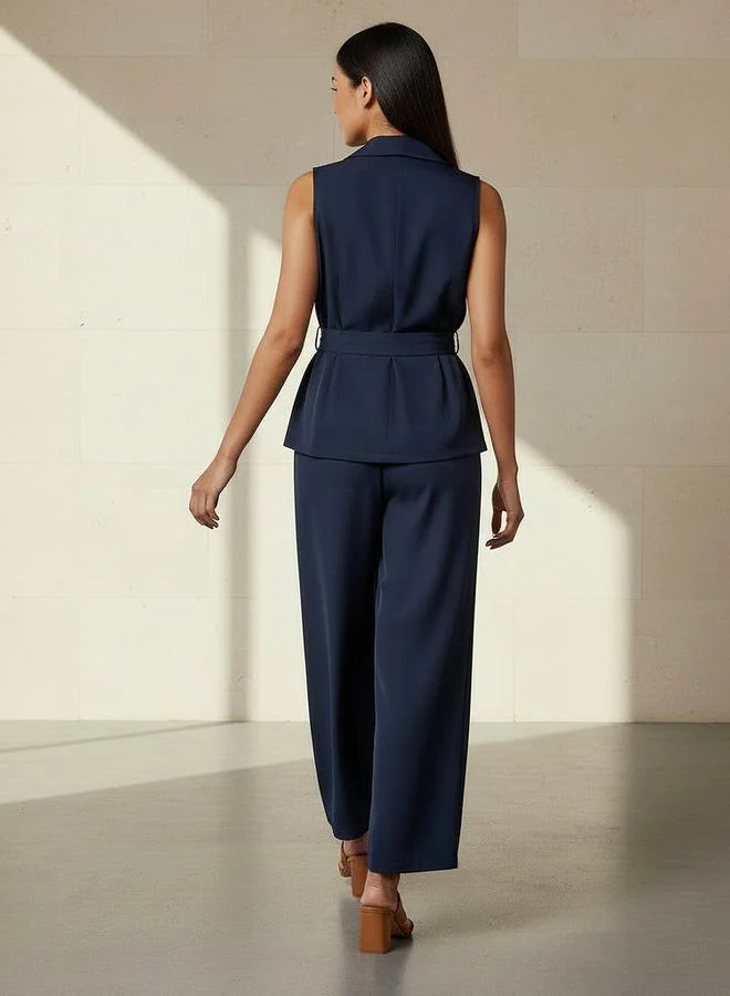 Splash FAV  Coord Set with Wrap Top & Wide Leg Bottom for Women | Best Price UAE